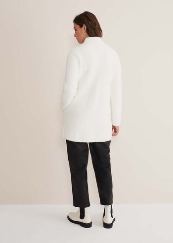 Phase Eight Fia Fluffy Zip Coats White Canada | EJFHOU-920